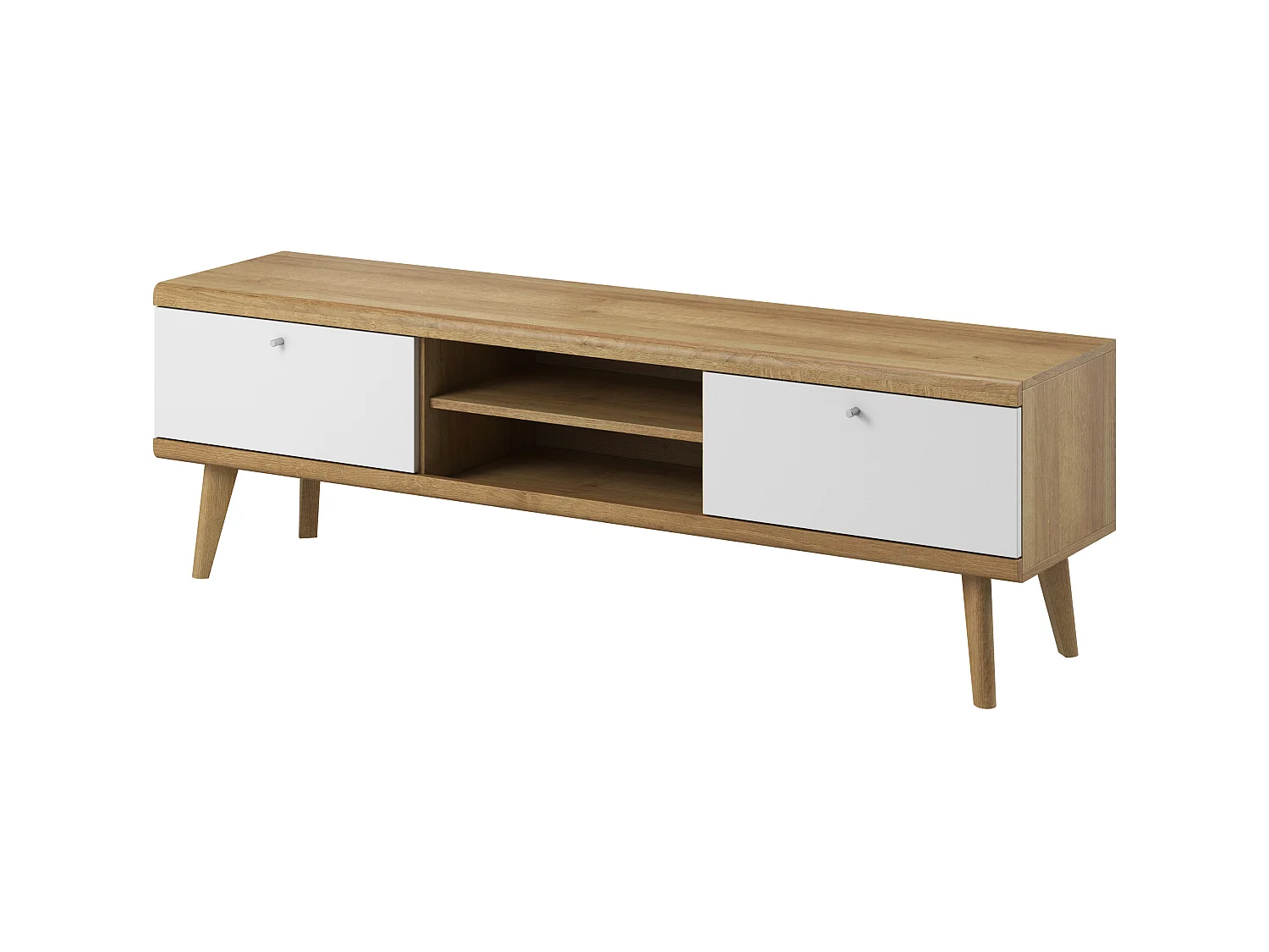 Table de télévision PRIMO RTV PRTV160 160x40x50 Crème & Blanc