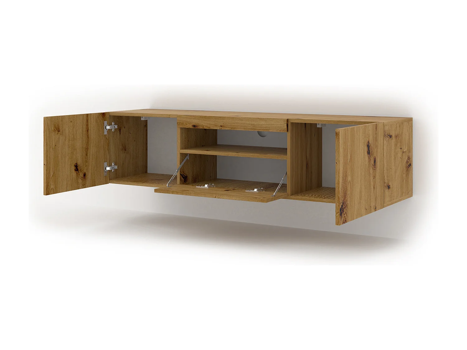 Aurus Wood 3-deurs TV-element voor wandmontage 150 cm