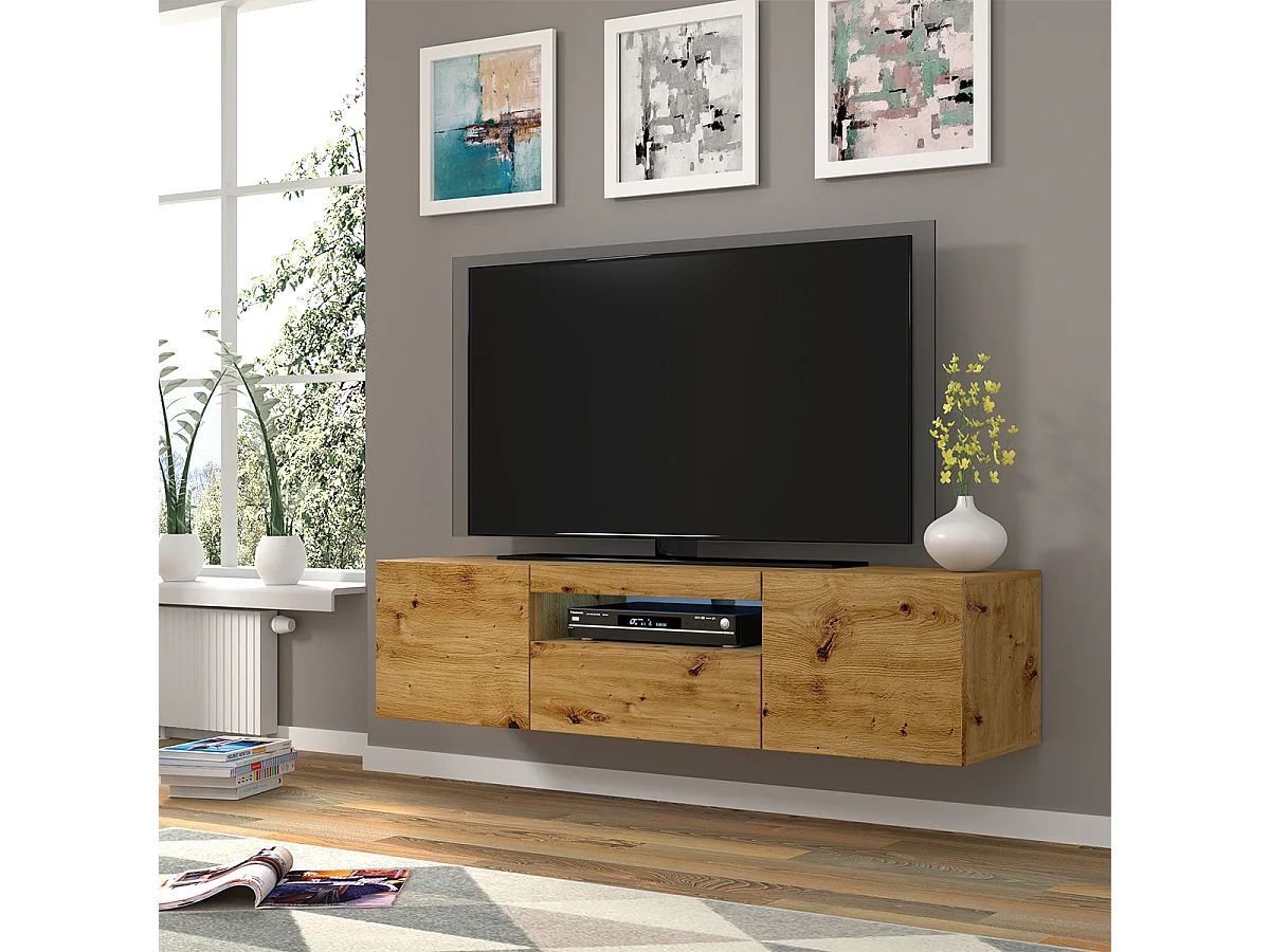 Aurus Wood 3-deurs TV-element voor wandmontage 150 cm