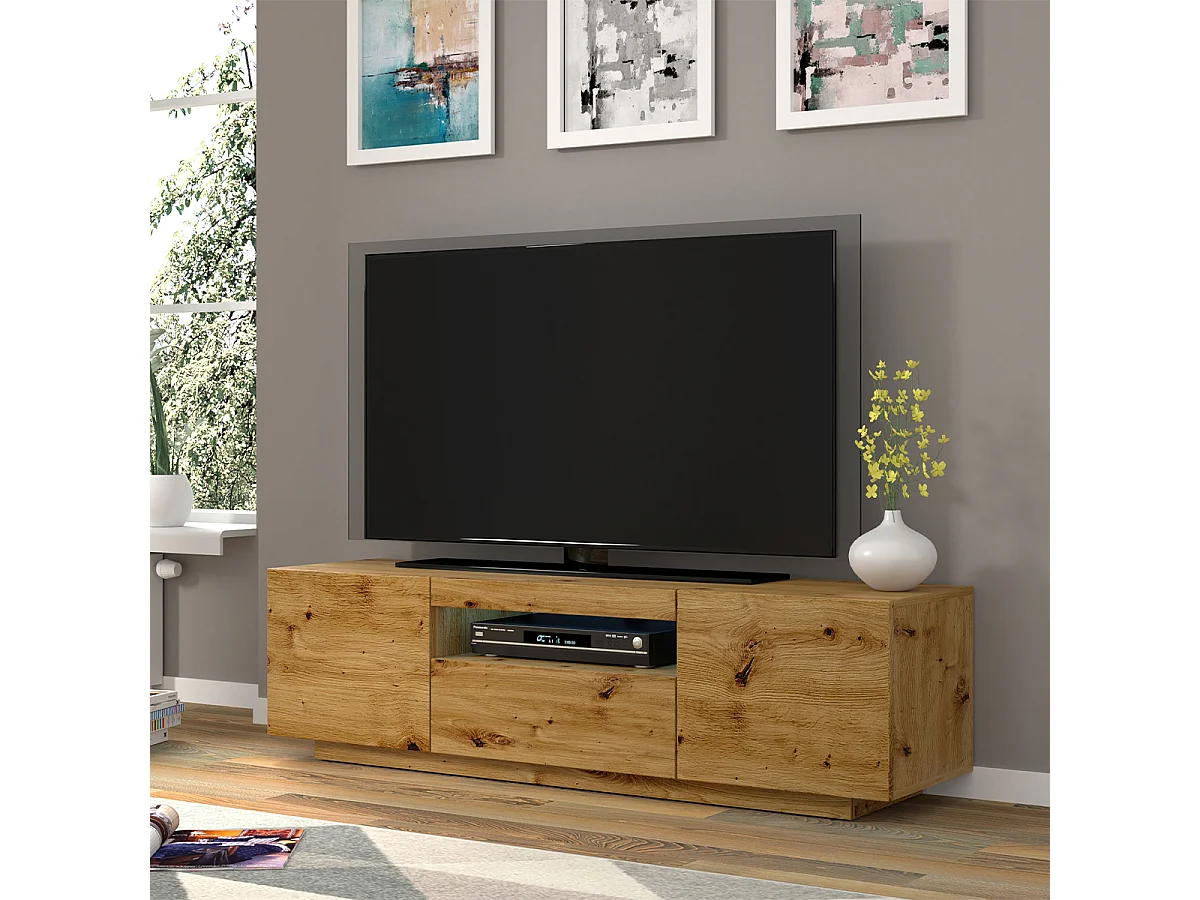 Aurus Wood 3-deurs TV-element voor wandmontage 150 cm