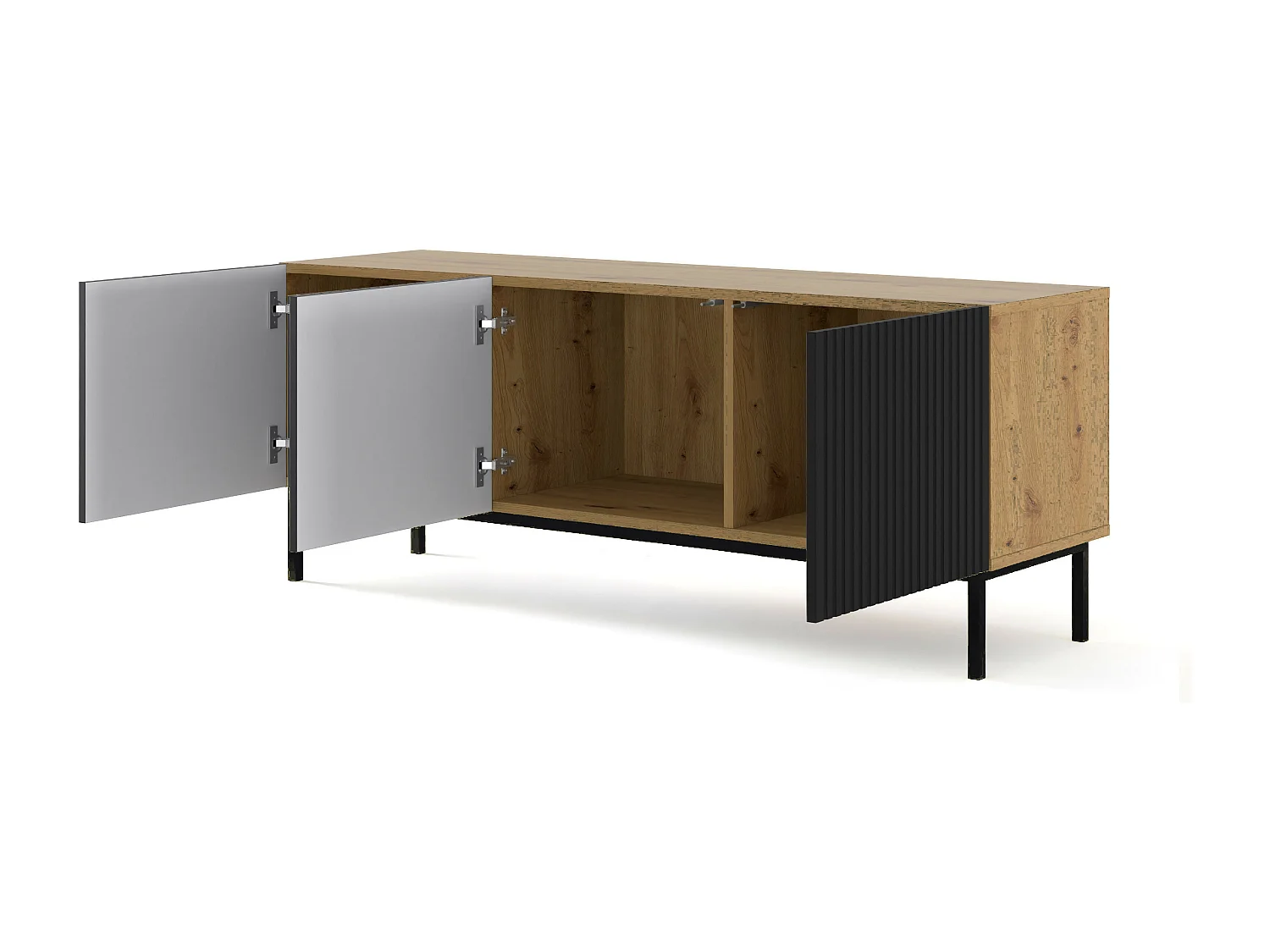 Tavolo TV RavennaB 150x42x58 Crema & Nero