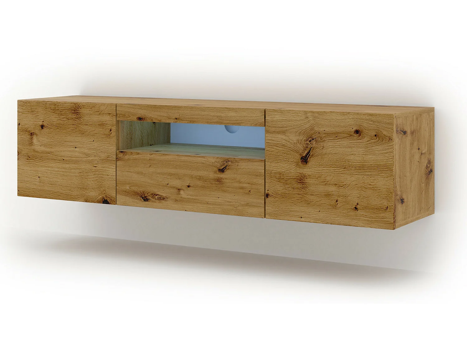 Aurus Wood 3-deurs LED TV wandmeubel 150 cm