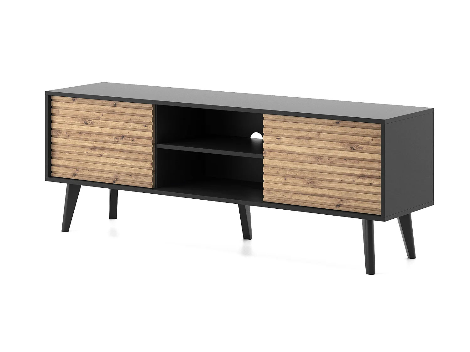 Table de télévision WILLOW RTV RTV154 154x39x56 Crème & Noir