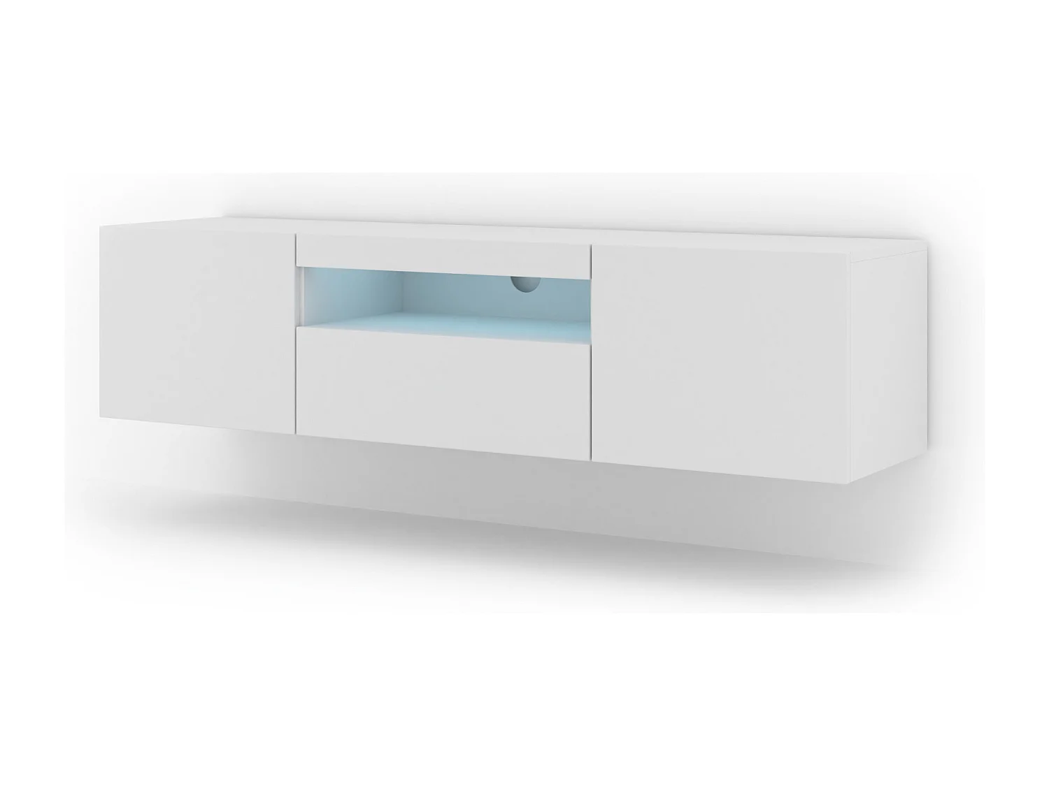 Aurus Wit 3-deurs LED TV-wandmeubel 150 cm