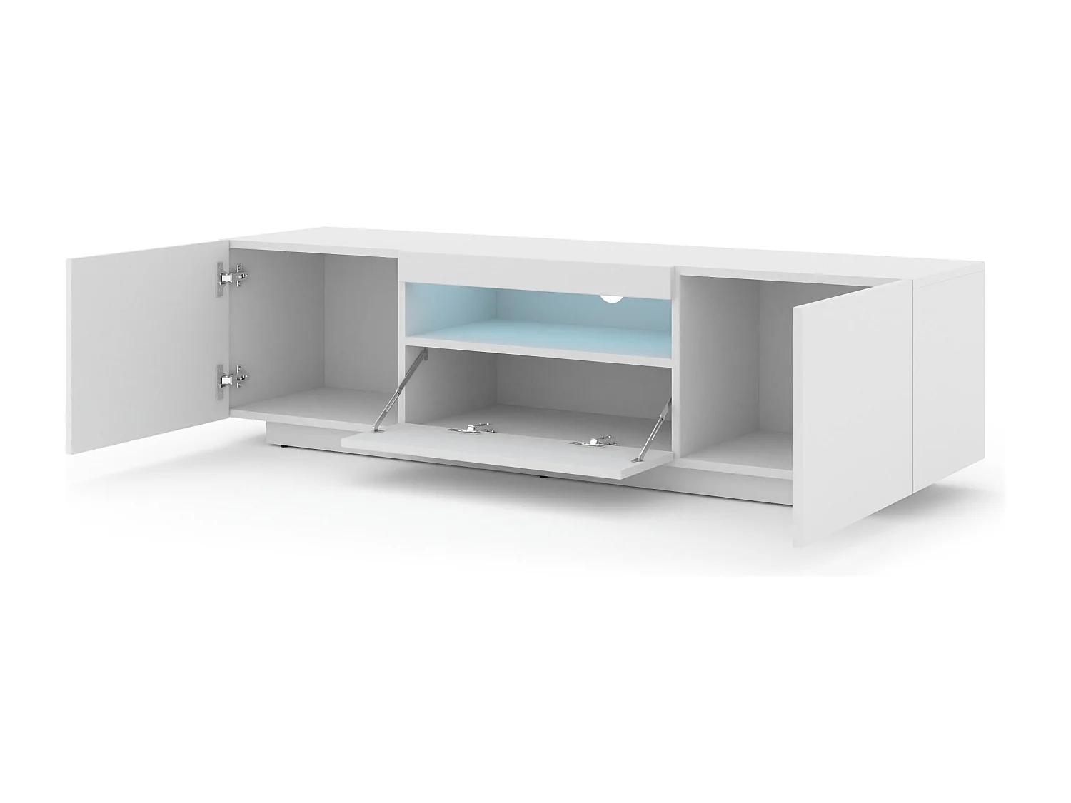 Aurus Wit 3-deurs LED TV-wandmeubel 150 cm