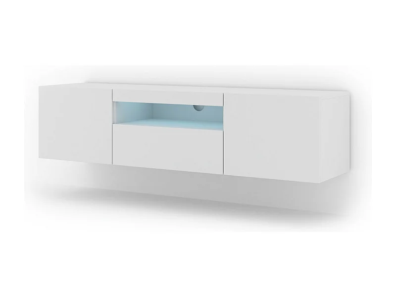 Table de télévision AURA LED 150x37x42 Blanc