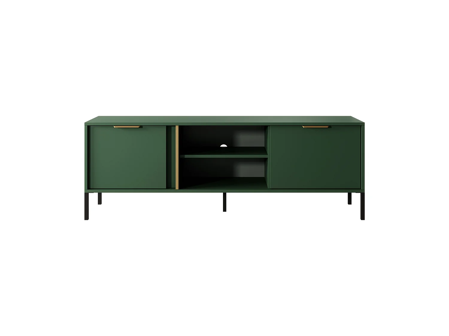 Table de télévision LARS RTV153 2D 154x40x54 Vert & Doré