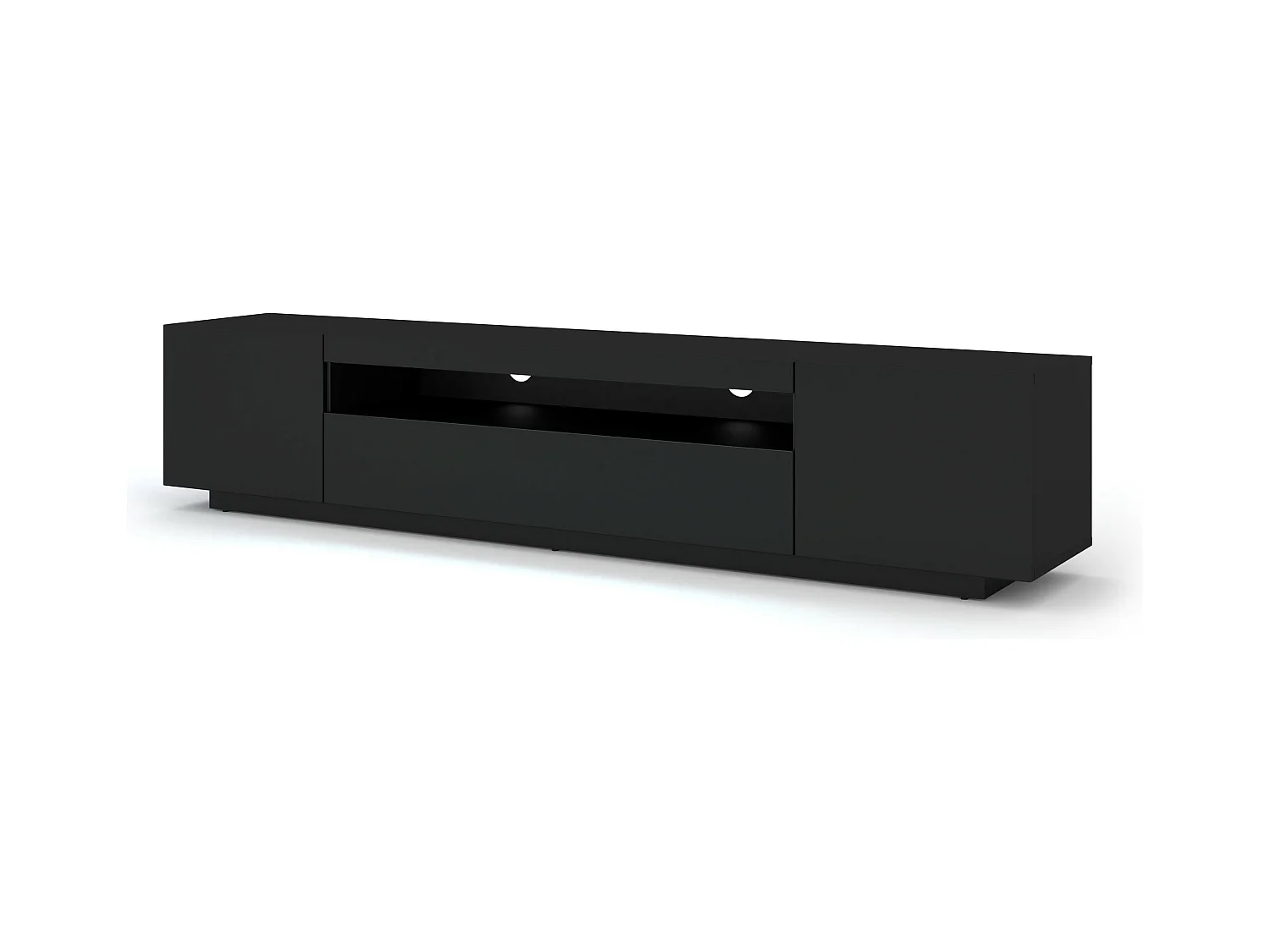 Table de télévision AURA 200x37x42 AUCUNE LED Noir