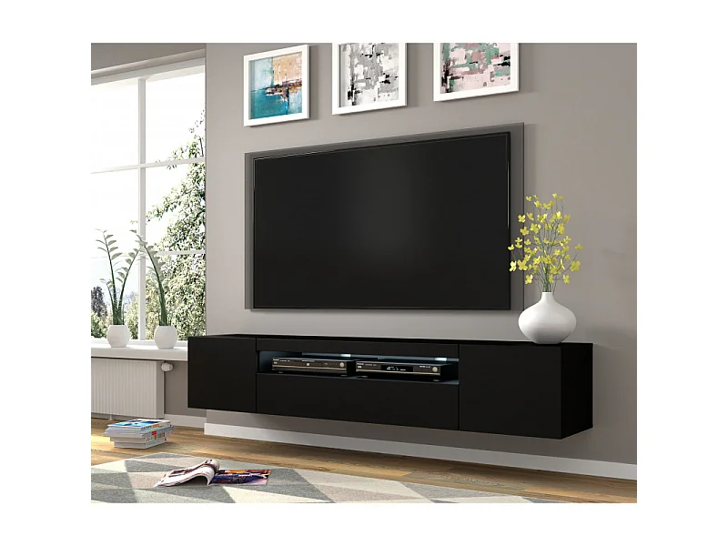 Mesa TV AURA 200x37x42 NO LED Negro