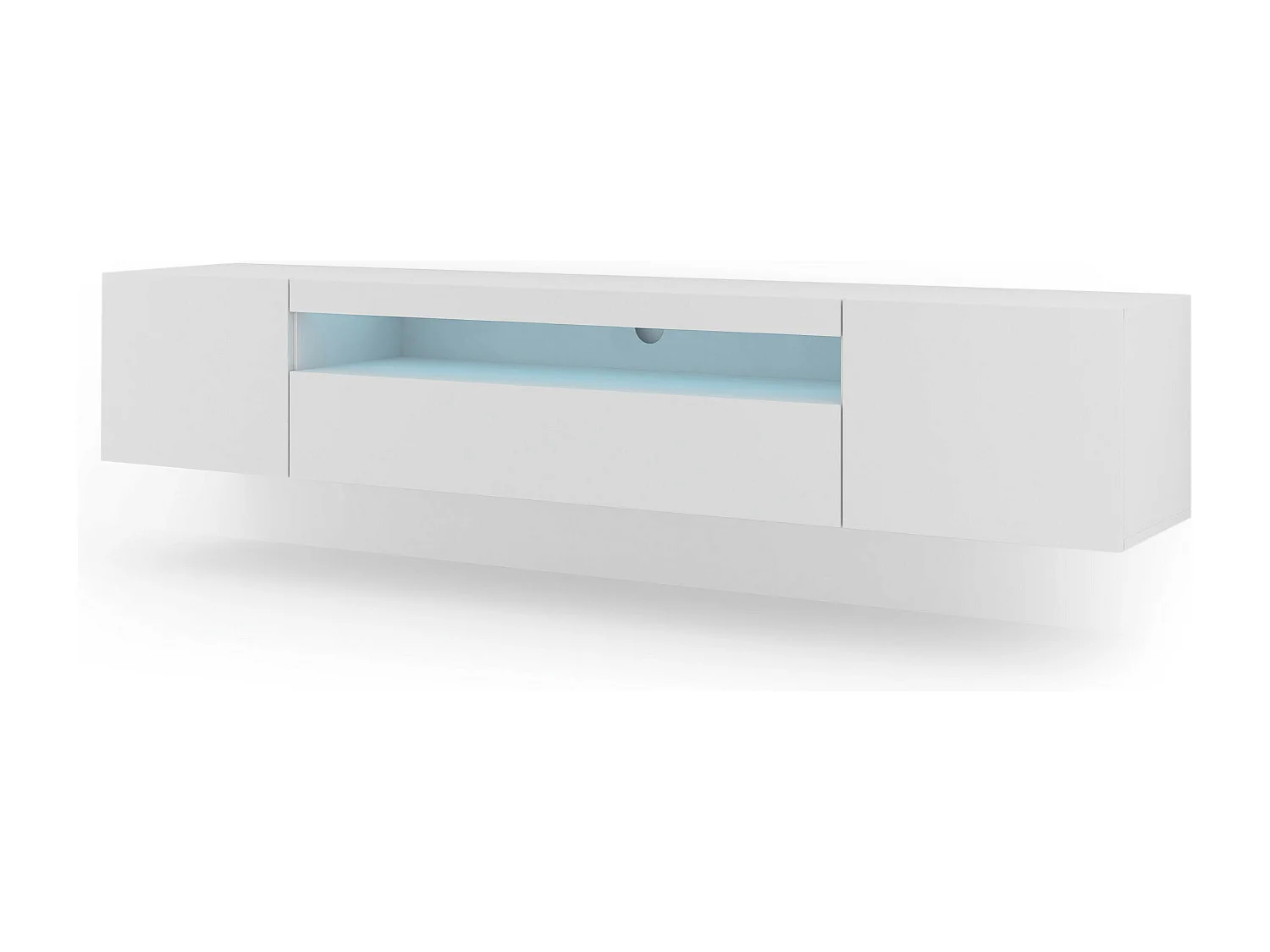 Mesa TV AURA LED 200x37x42 Blanco