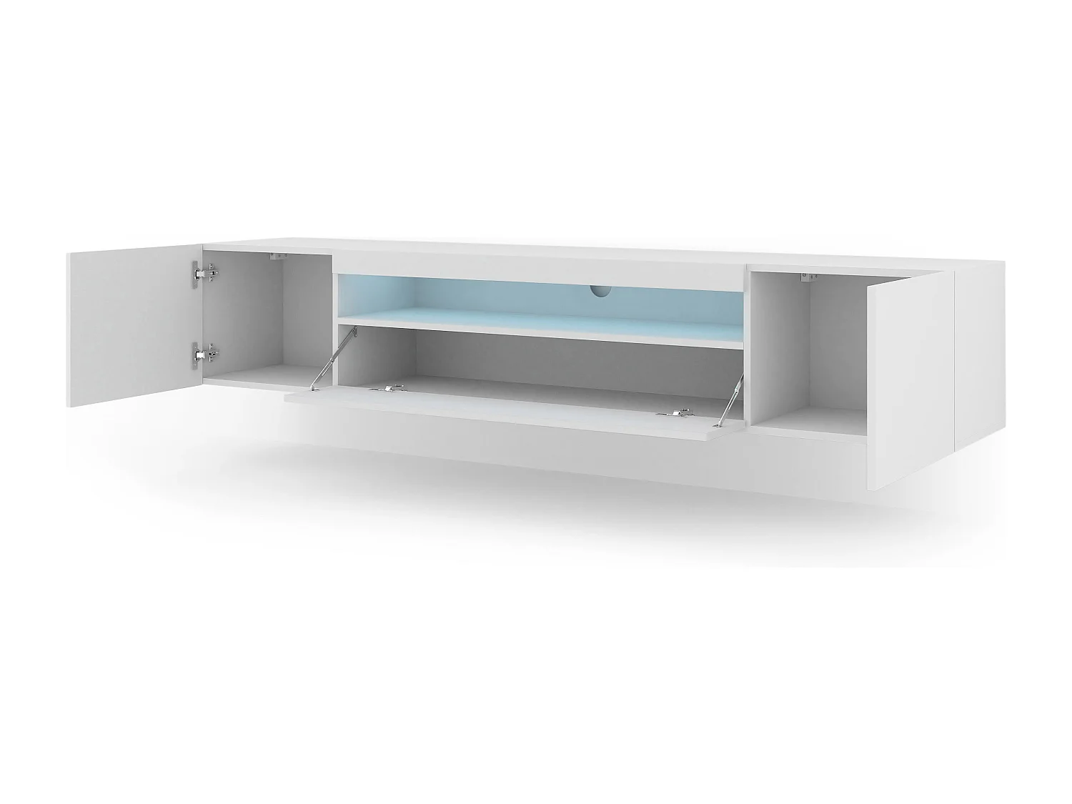 Table de télévision AURA LED 200x37x42 Blanc