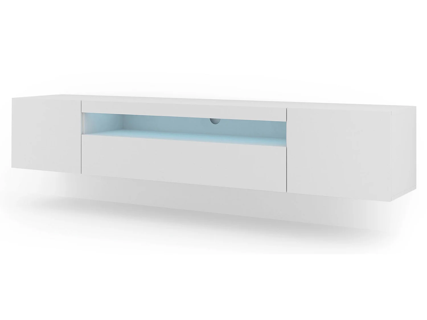 Třídveřová nástěnná skříňka Aurus White LED, 200 cm