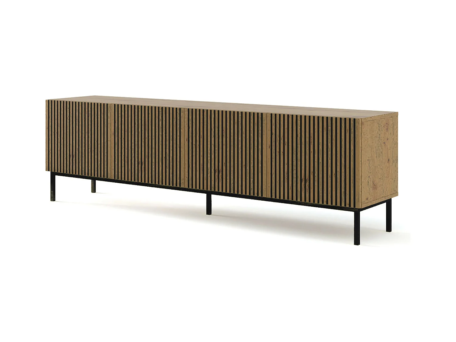 Mesa TV RavennaF 200x42x58 Crema & Negro
