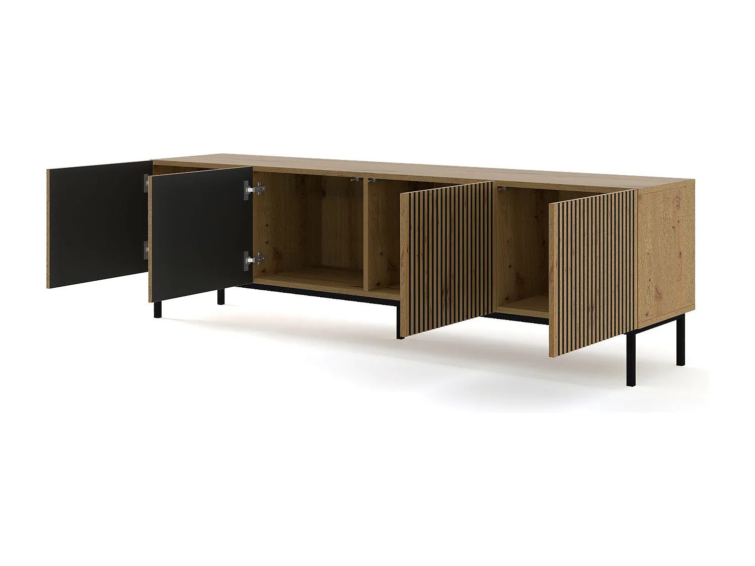 Tavolo TV RavennaF 200x42x58 Crema & Nero