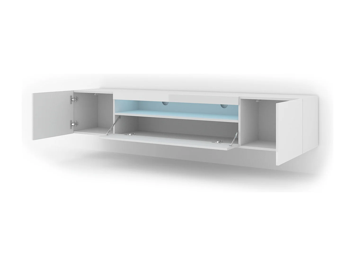 Fernsehtisch AURA LED 200x37x36-42 Weiss