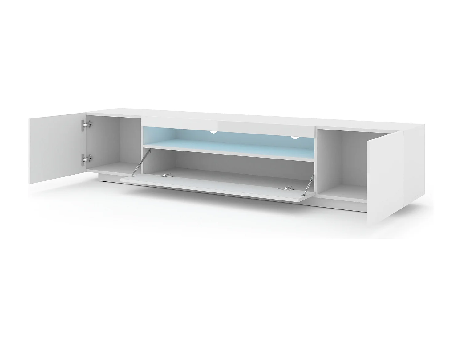 Fernsehtisch AURA LED 200x37x36-42 Weiss
