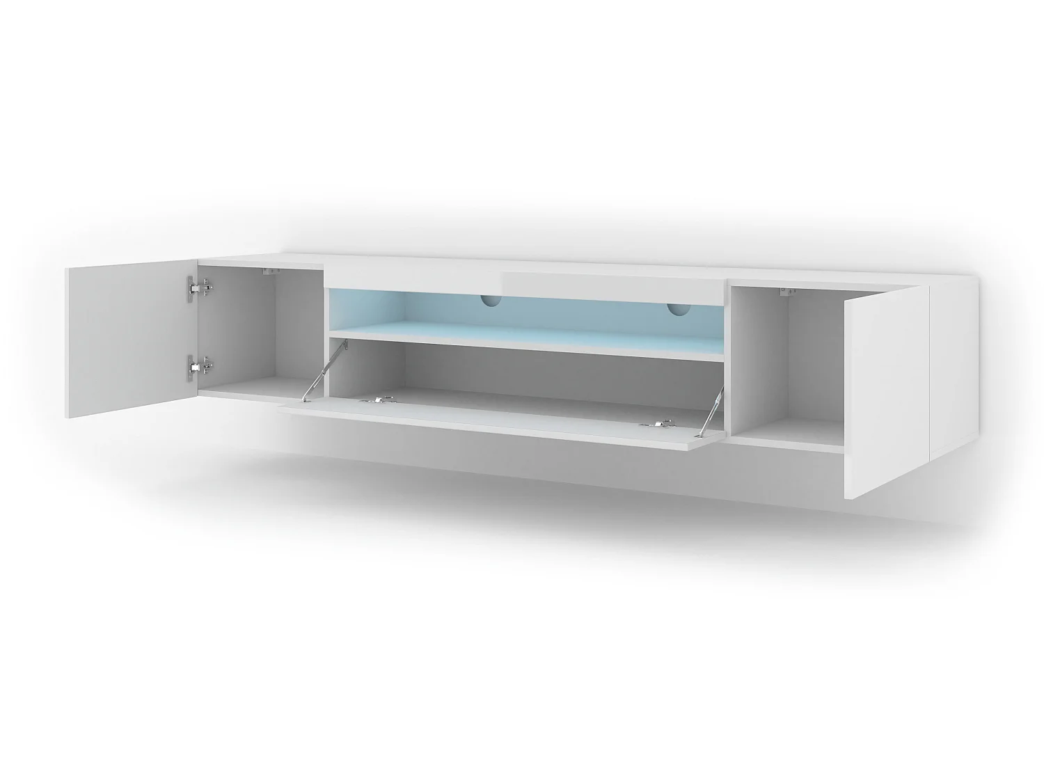 Table de télévision AURA LED 200x37x36-42 Blanc