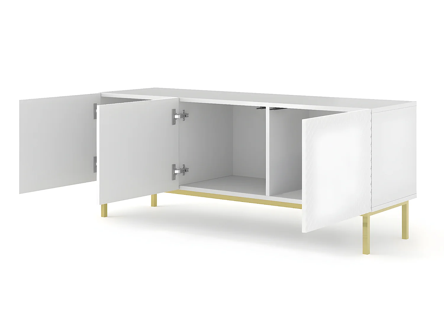 Tavolo TV RavennaC 150x42x58 Bianco & Oro