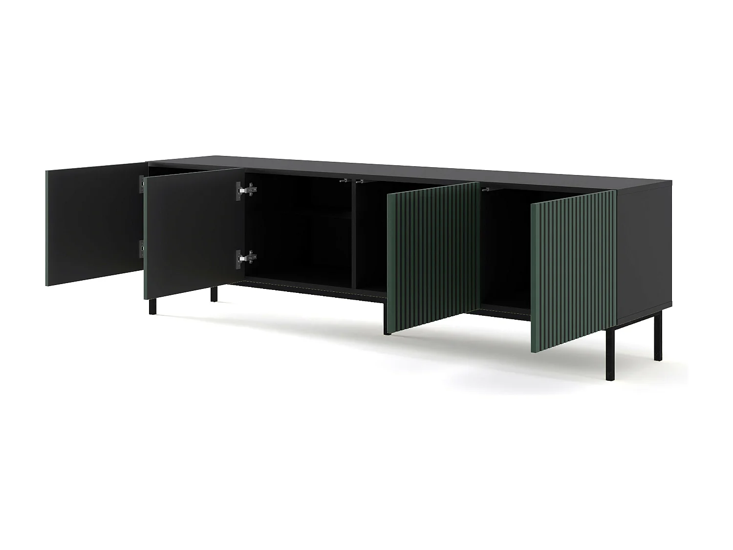 Tavolo TV RavennaF 200x42x58 Nero & Verde & Oro