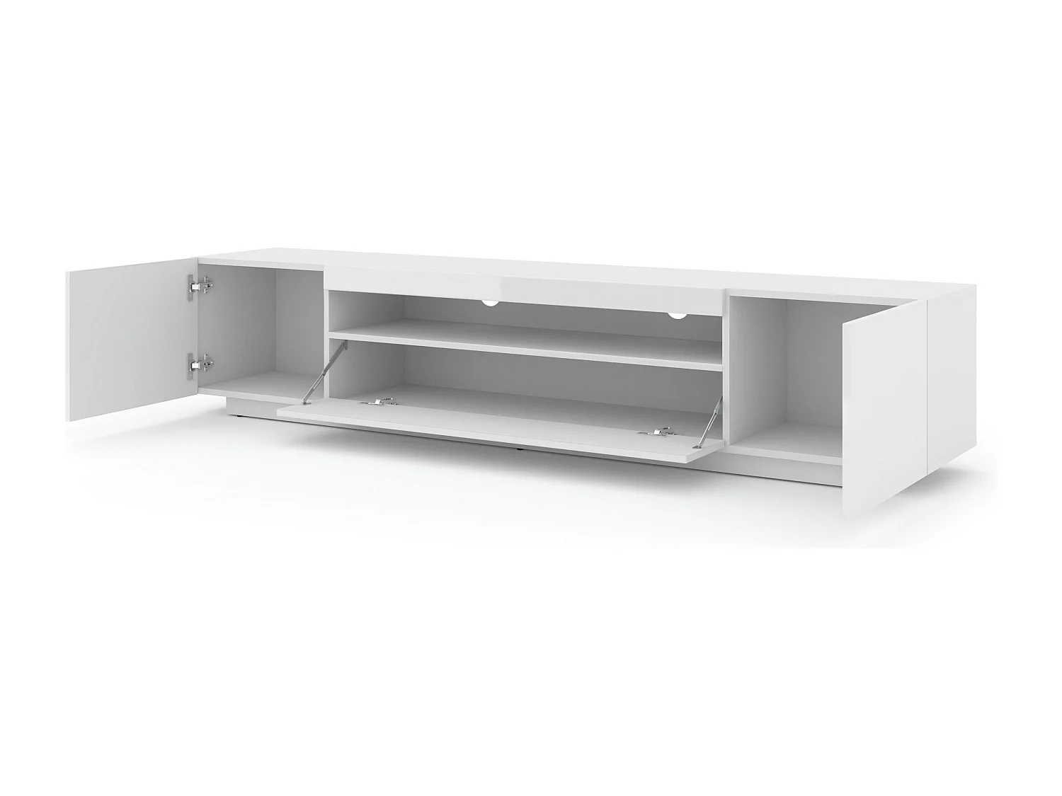 Fernsehtisch AURA 200x37x36-42 KEINE LED Weiss