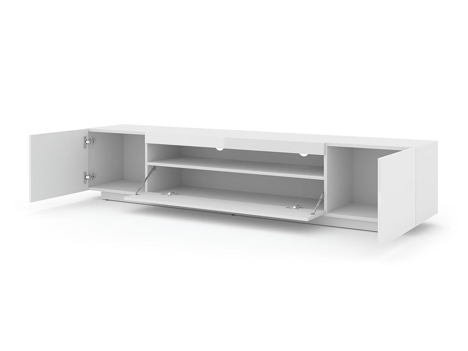 Fernsehtisch AURA 200x37x36-42 KEINE LED Weiss