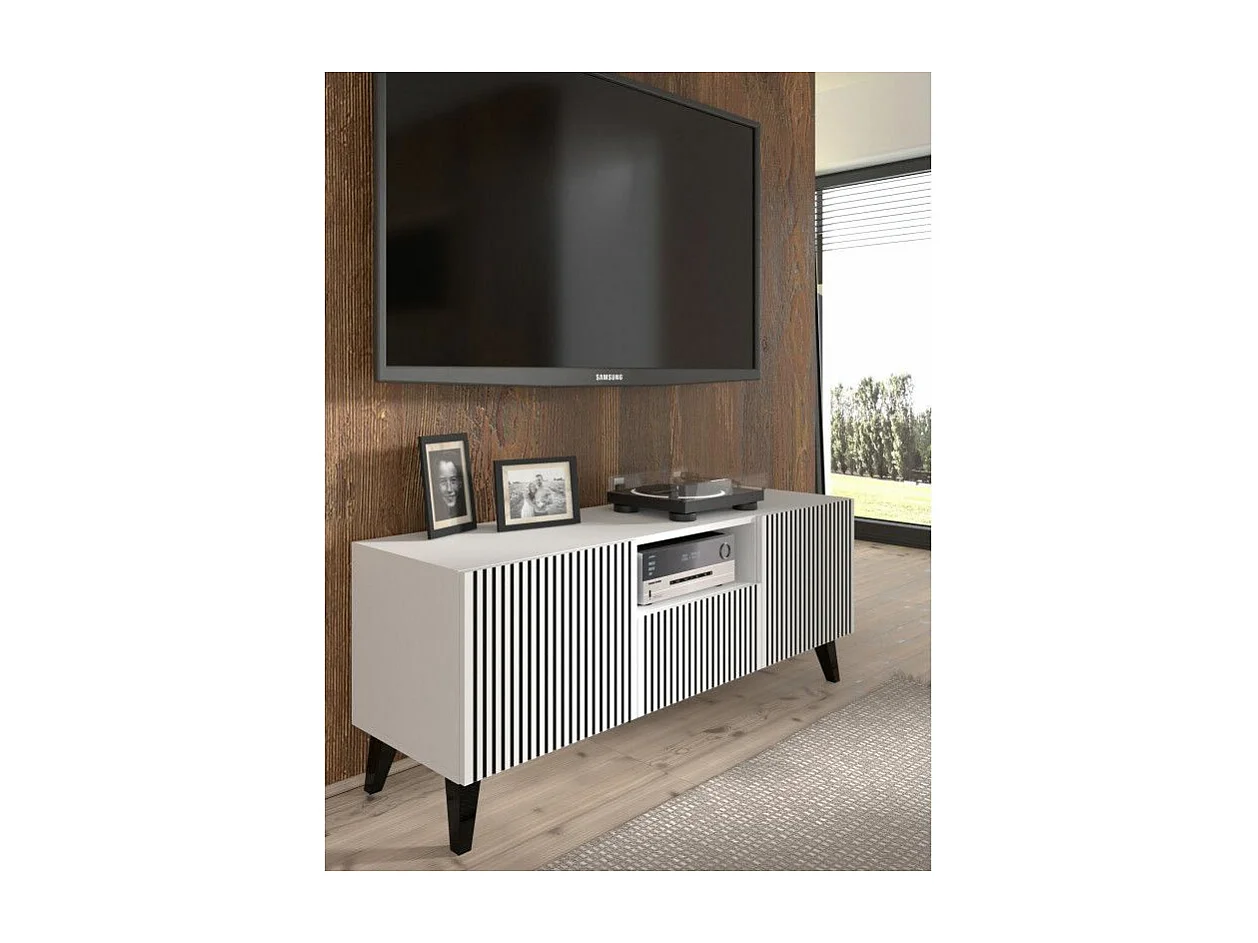 Tavolo TV Ravenna PB RTV150 2D1S 150x42x56 Bianco & Nero
