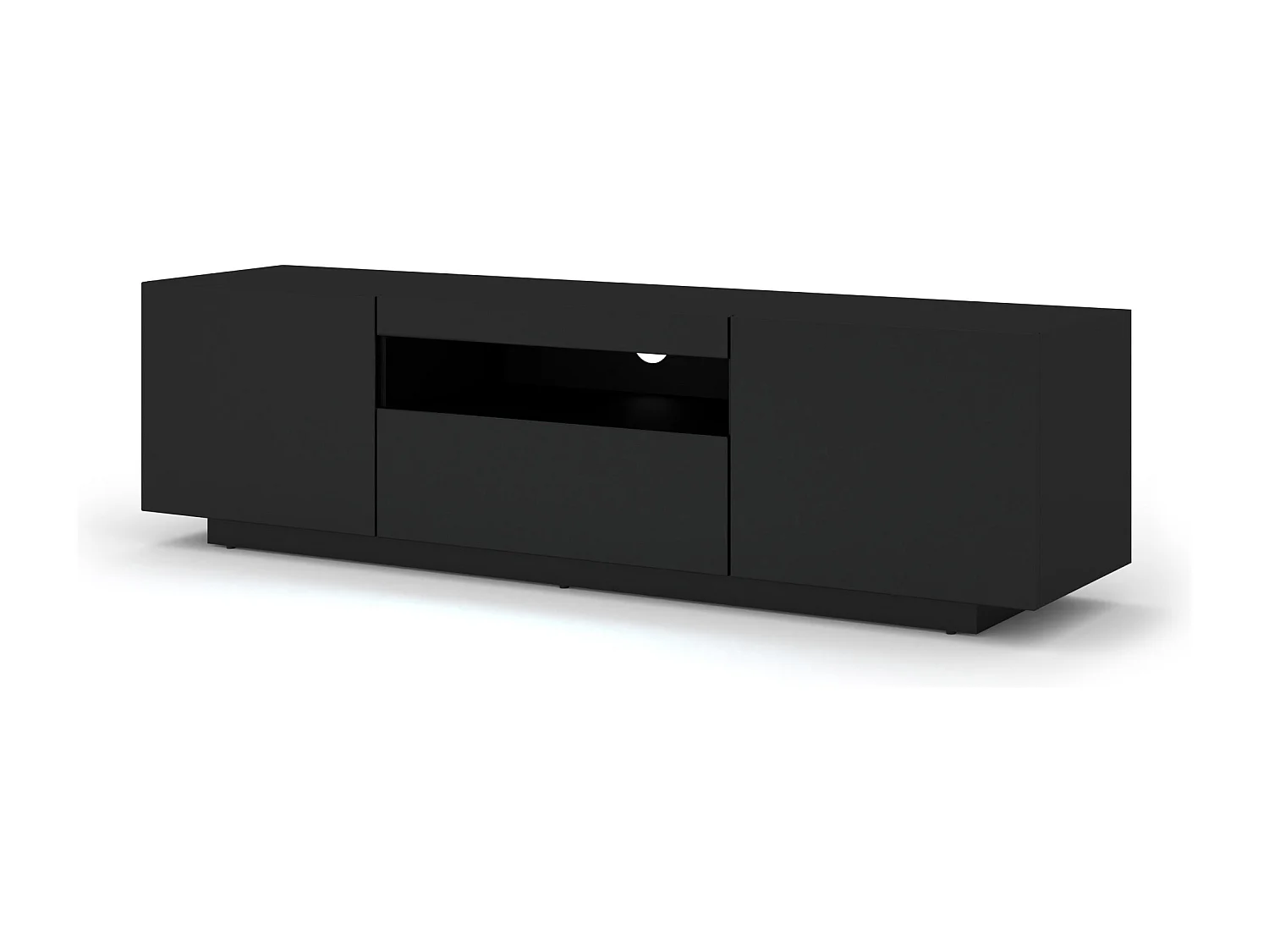 Aurus Zwart 3-deurs tv-element voor wandmontage 150 cm