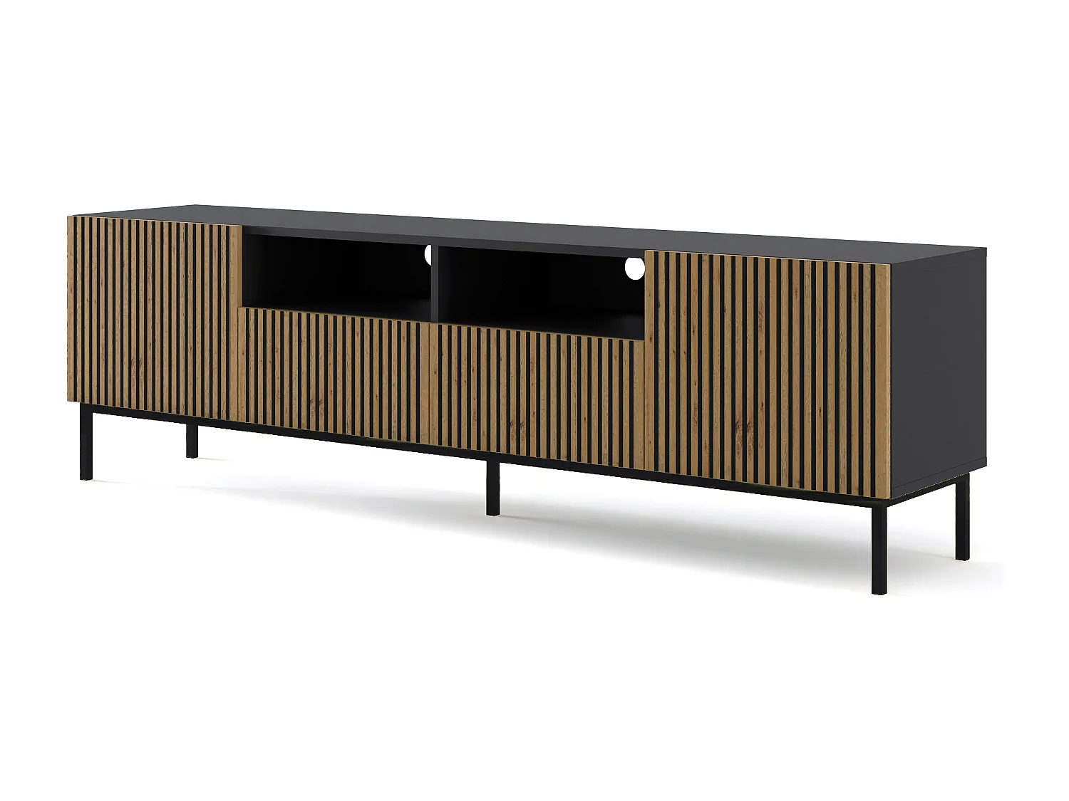 Tavolo TV RavennaF 200x42x58 Crema & Nero