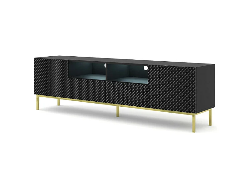 Mesa de TV Ravenna CCK RTV200 2D2 200x42x58 Negro & Dorado