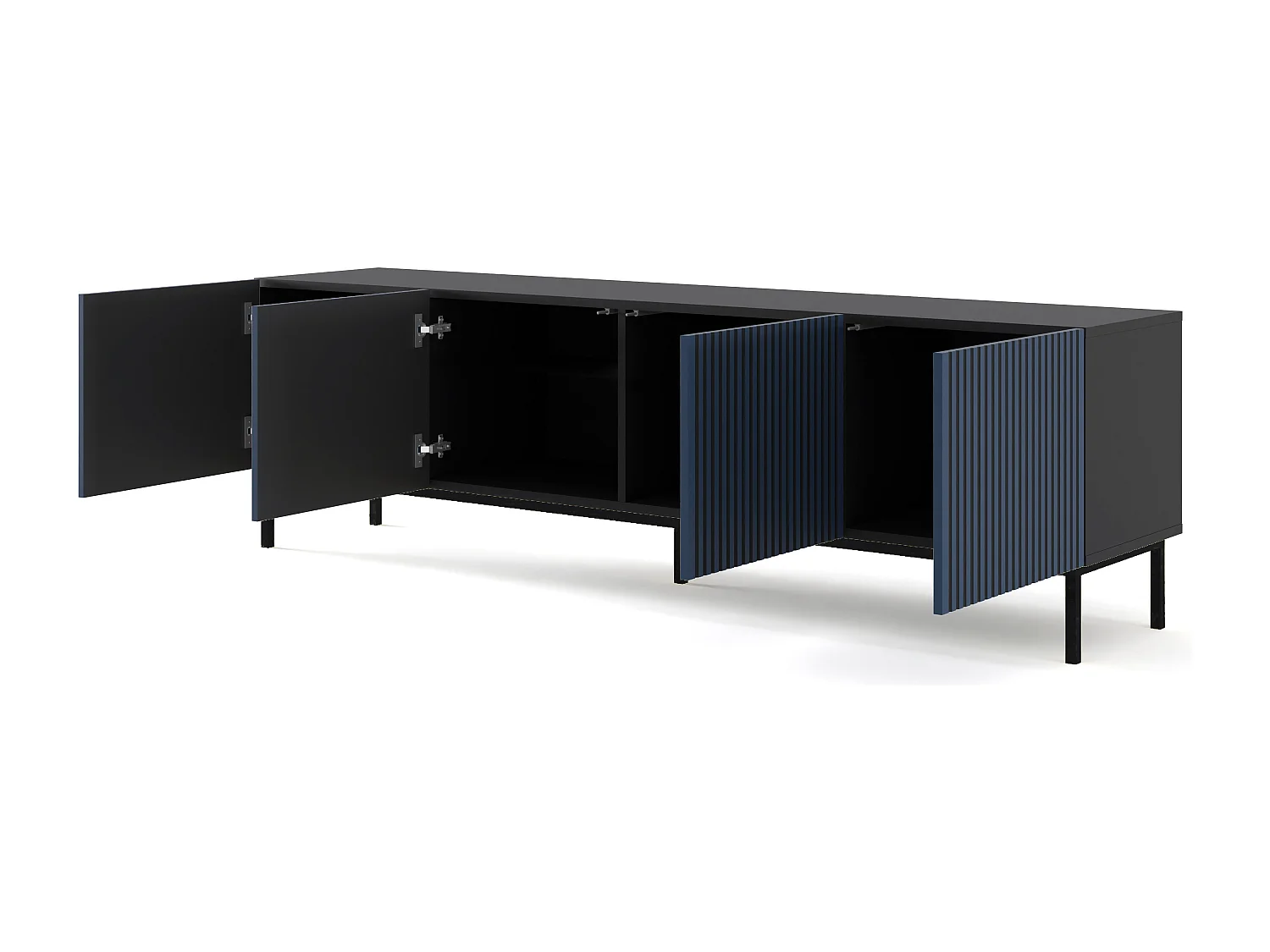 Mesa TV RavennaF 200x42x58 Negro & Azul rey