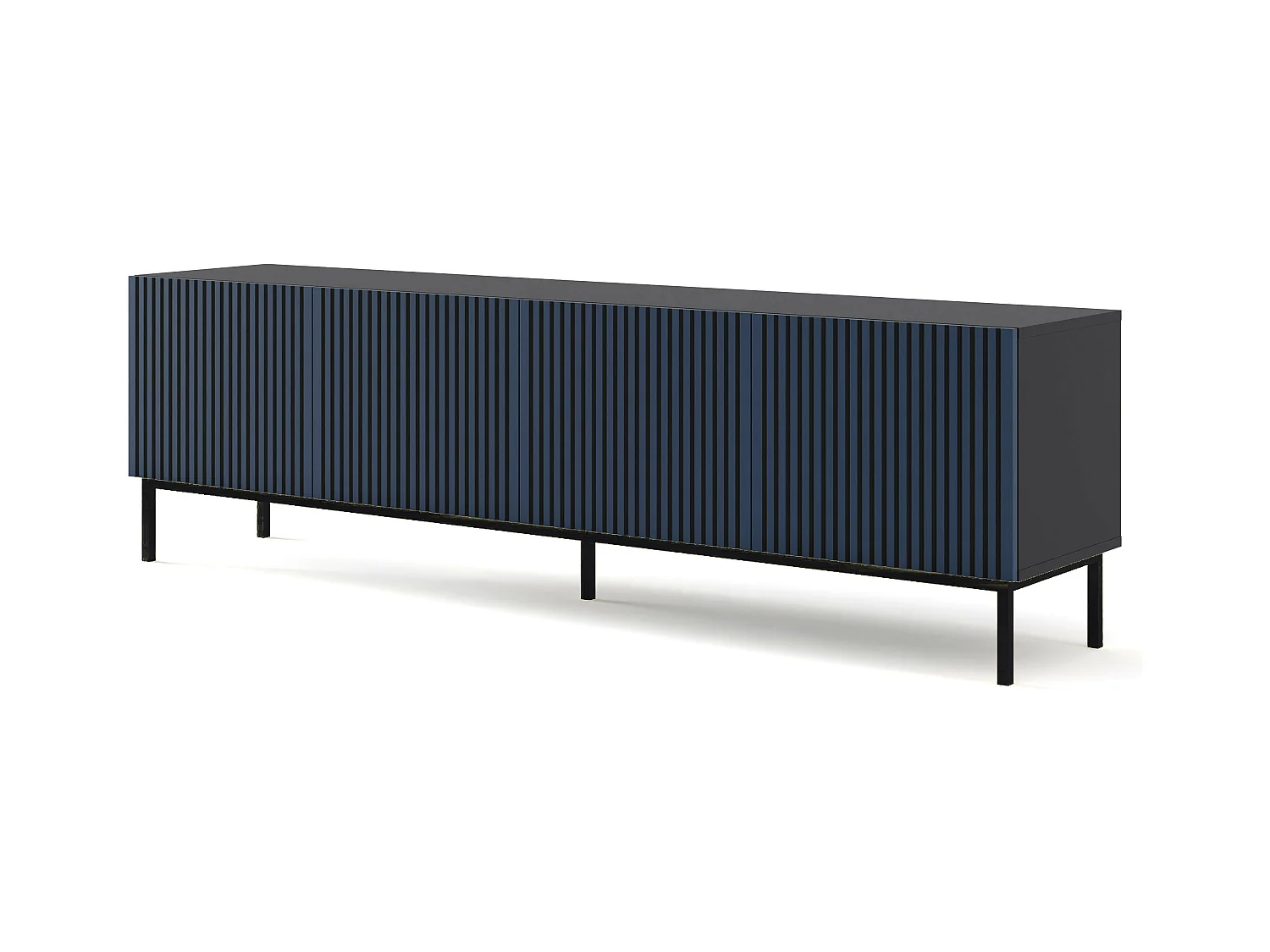 Table de télévision RavennaF 200x42x58 Noir & Bleu roi