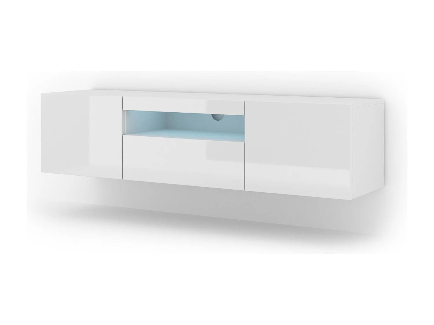 Mesa TV AURA LED 150x37x42 Blanco