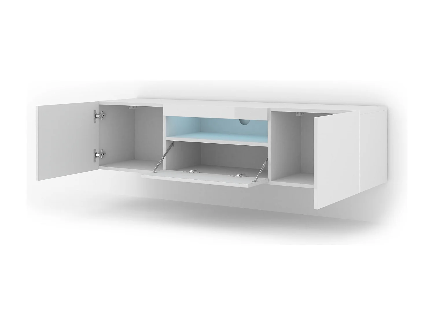 Mesa TV AURA LED 150x37x42 Blanco