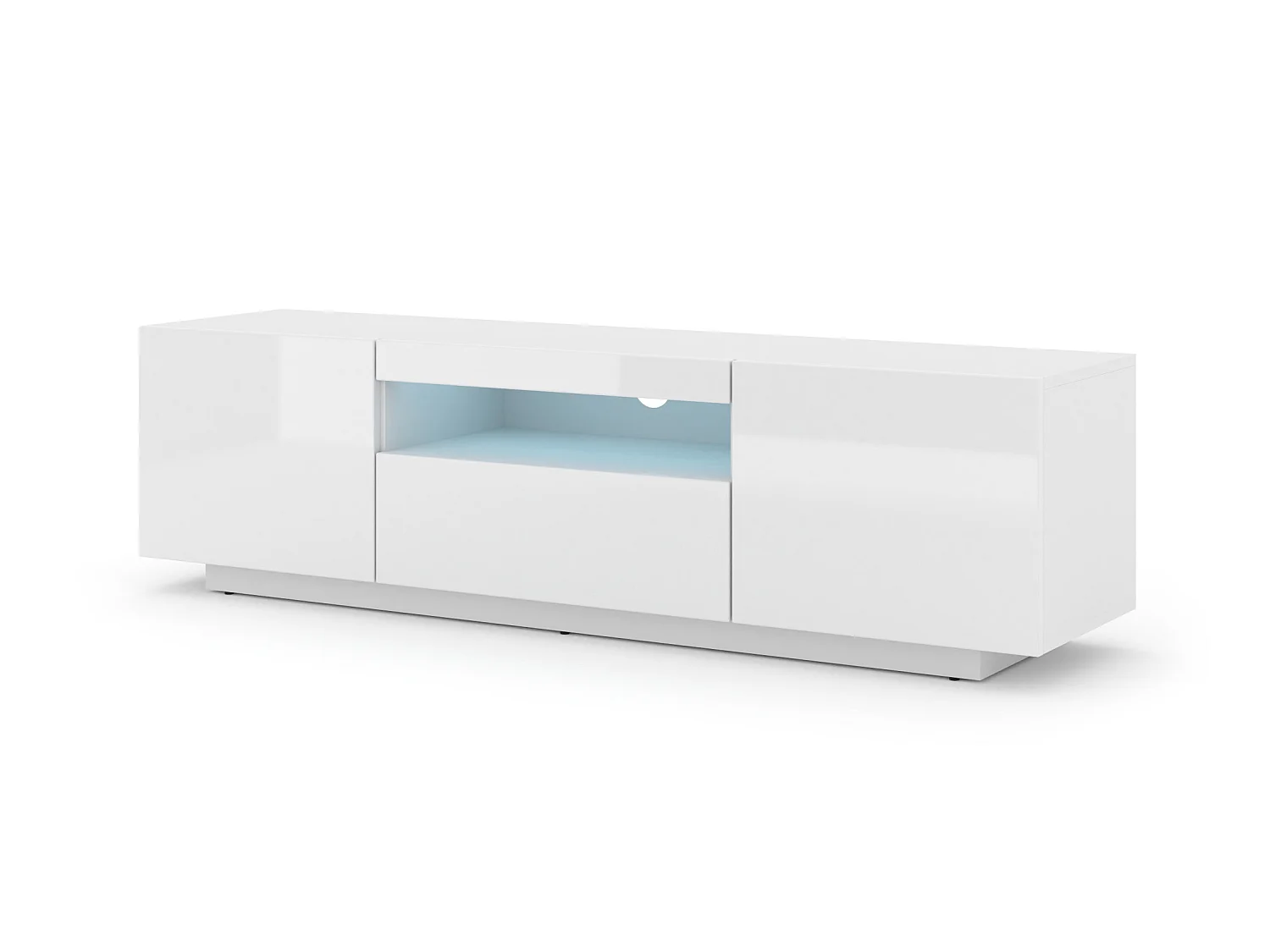 Table de télévision AURA LED 150x37x42 Blanc