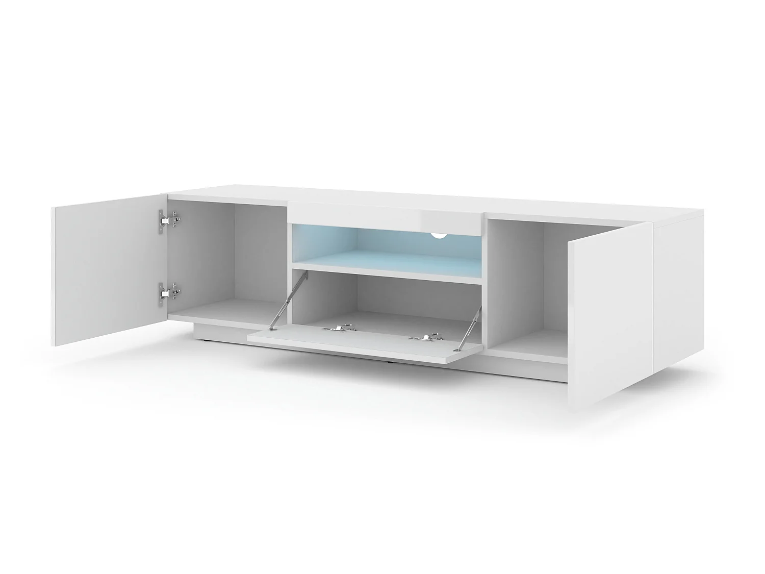 Table de télévision AURA LED 150x37x42 Blanc