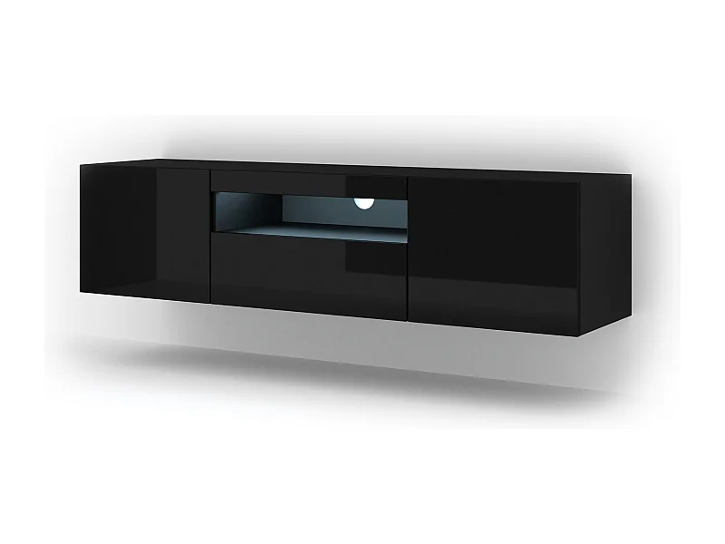 Tavolo TV AURA LED 150x37x42 Nero