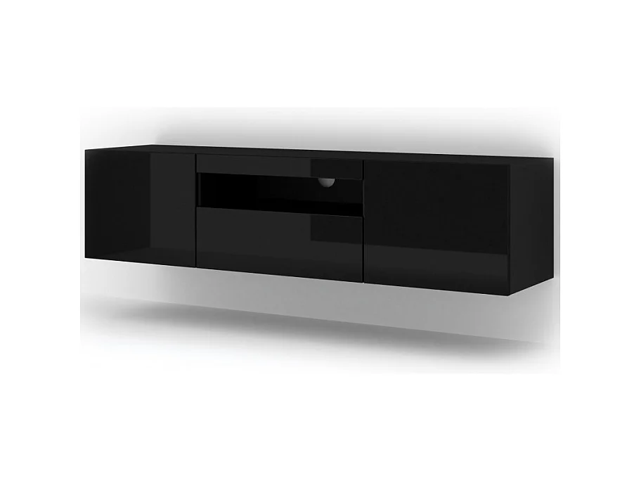 Tavolo TV AURA LED 150x37x42 Nero