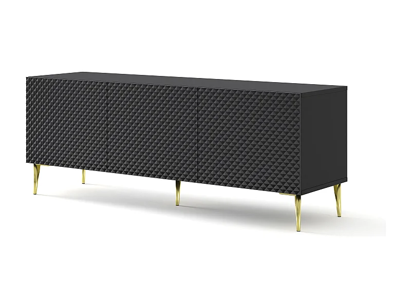 Mesa TV RavennaC 150x42x56 Negro & Dorado