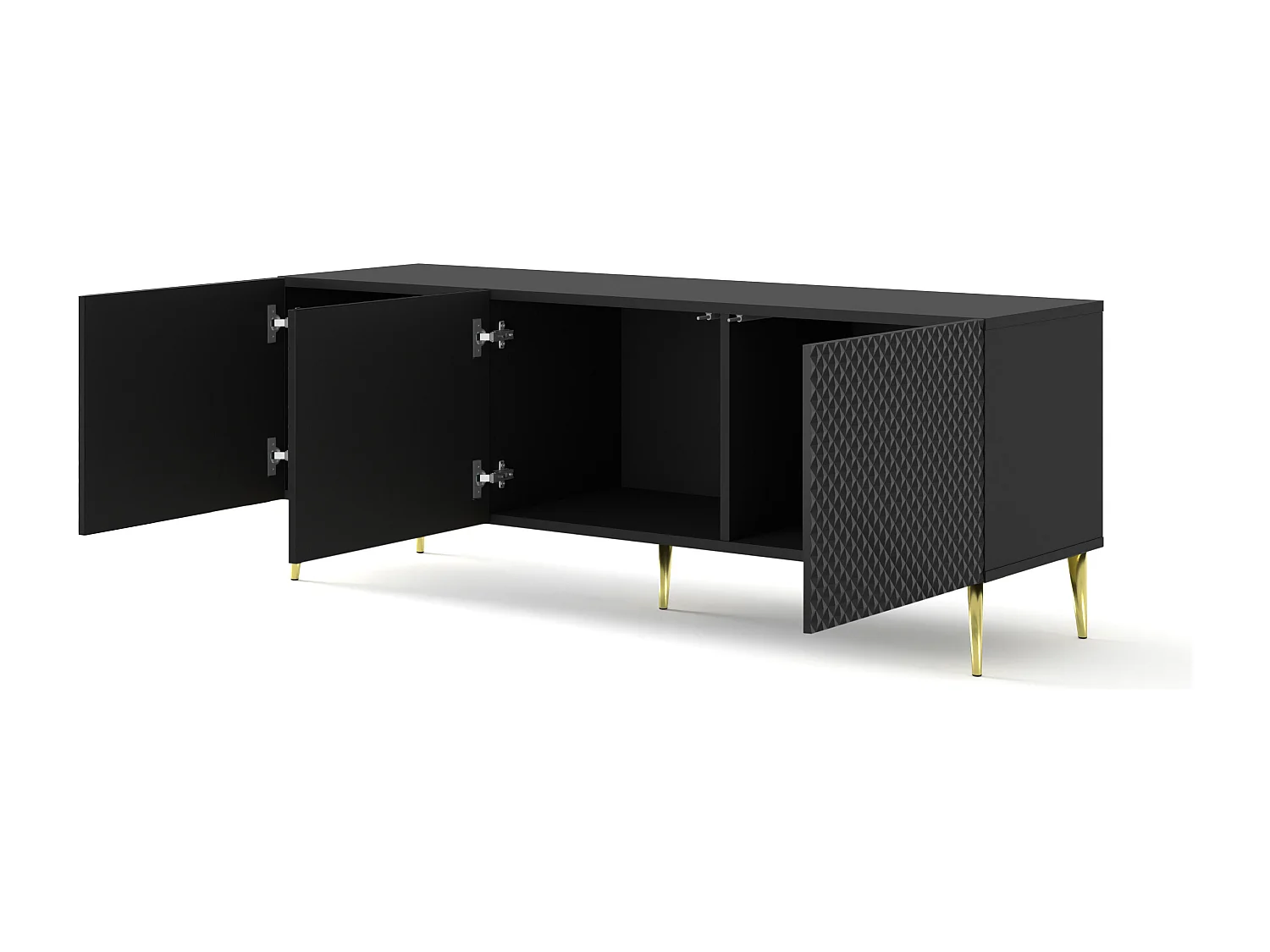 Tavolo TV RavennaC 150x42x56 Nero & Oro