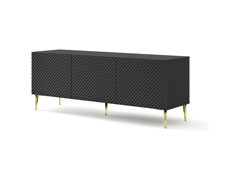 Fernsehtisch RavennaC 150x42x56 Schwarz & Golden