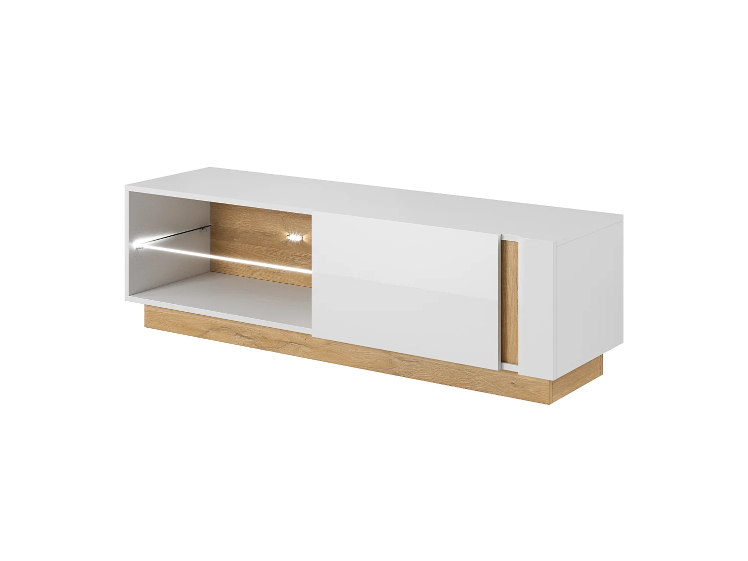 Table de télévision ARCO RTV138 LED 139x40x46 Blanc