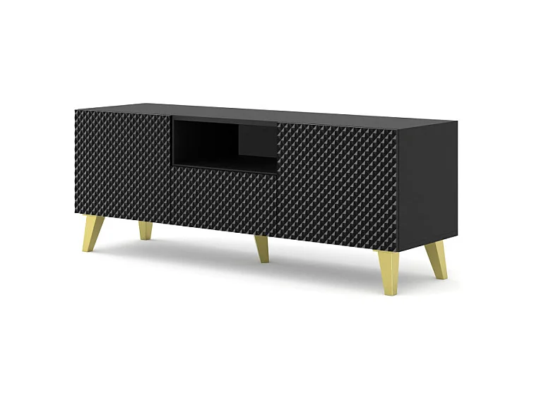 Fernsehtisch Ravenna PC RTV150 2D1S 150x42x56 Schwarz & Golden