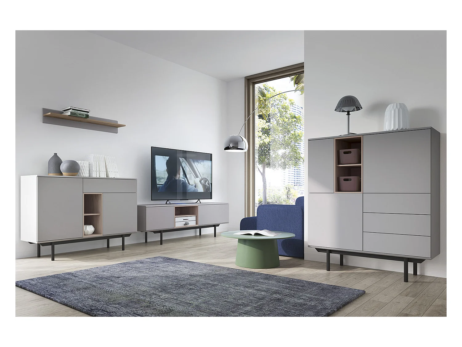 Table de télévision INOX RTV IRTV150 150x40x54 Gris