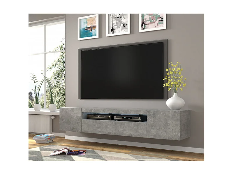 Tavolo TV AURA 200x37x42 NO LED Grigio