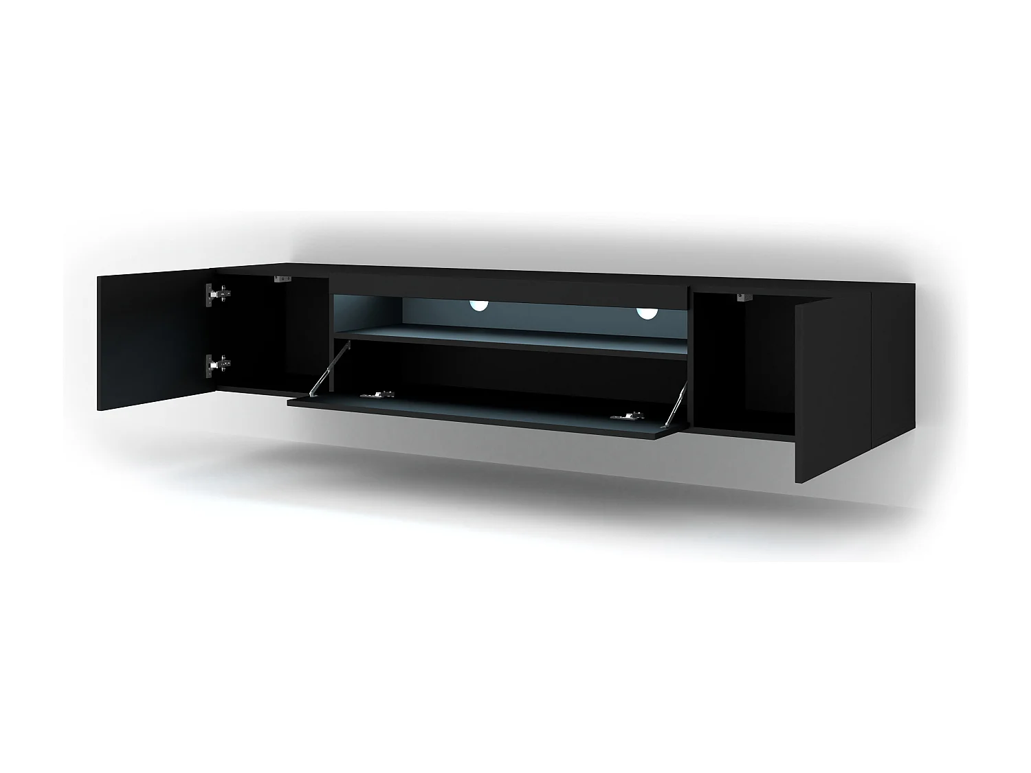 Table de télévision AURA LED 200x37x42 Noir