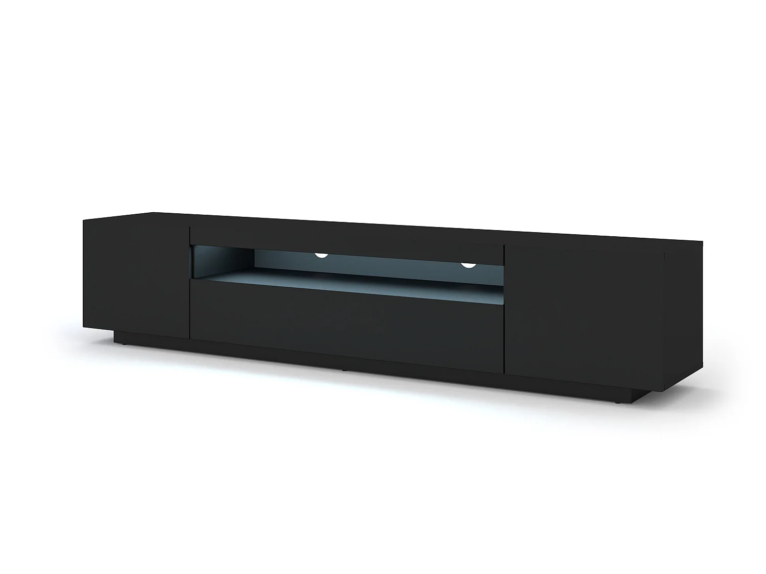 Aurus Zwart 3-deurs LED TV-wandmeubel 200 cm