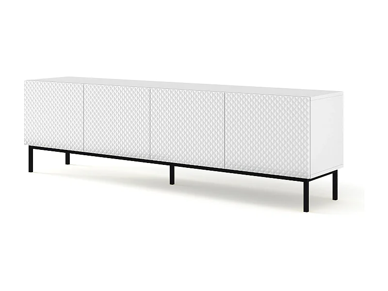 Tavolo TV RavennaC 200x42x58 Bianco & Nero