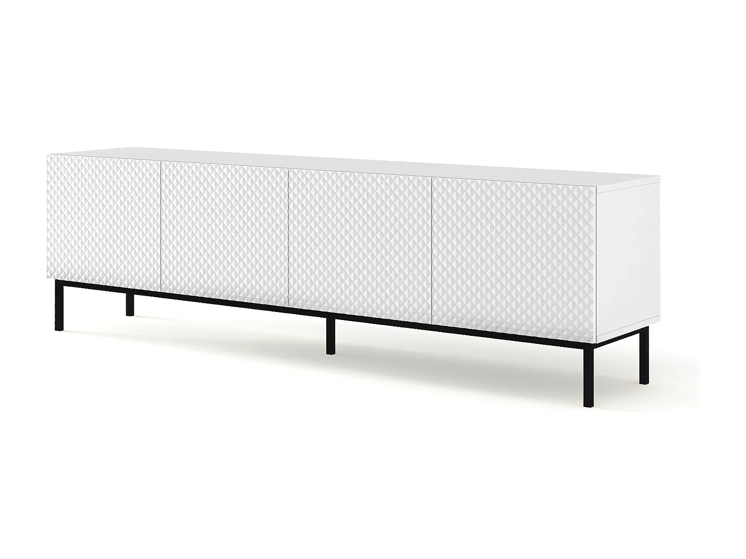 Tavolo TV RavennaC 200x42x58 Bianco & Nero