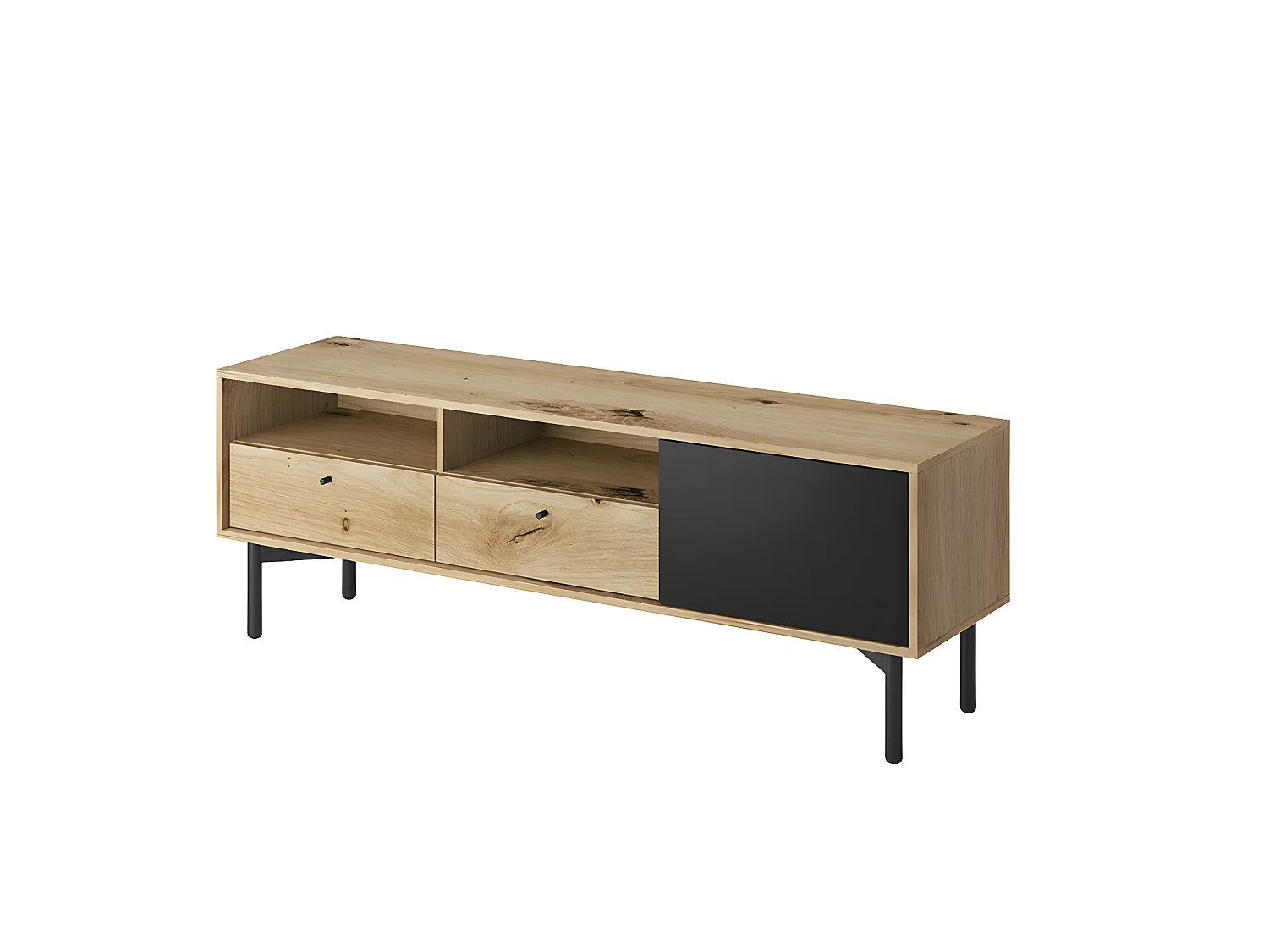 Table de télévision FLOW RTV FRTV151 151x41x53 Crème & Noir