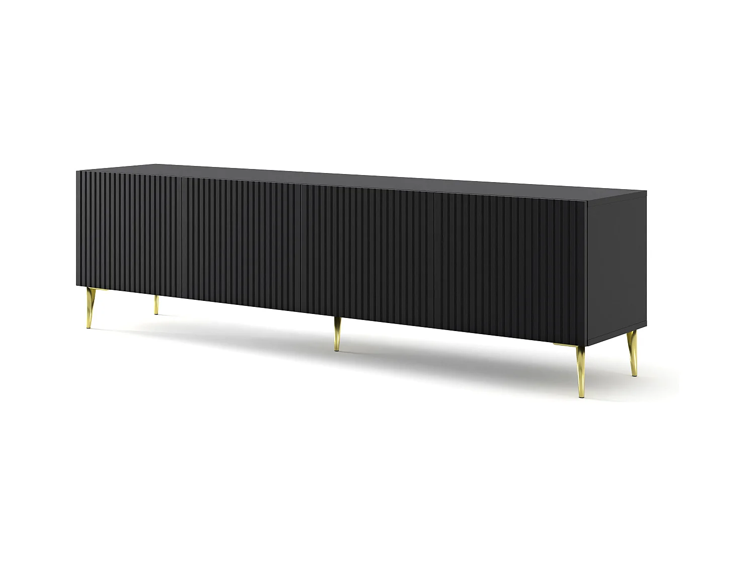 Table de télévision RavennaB 200x42x56 Noir & Doré